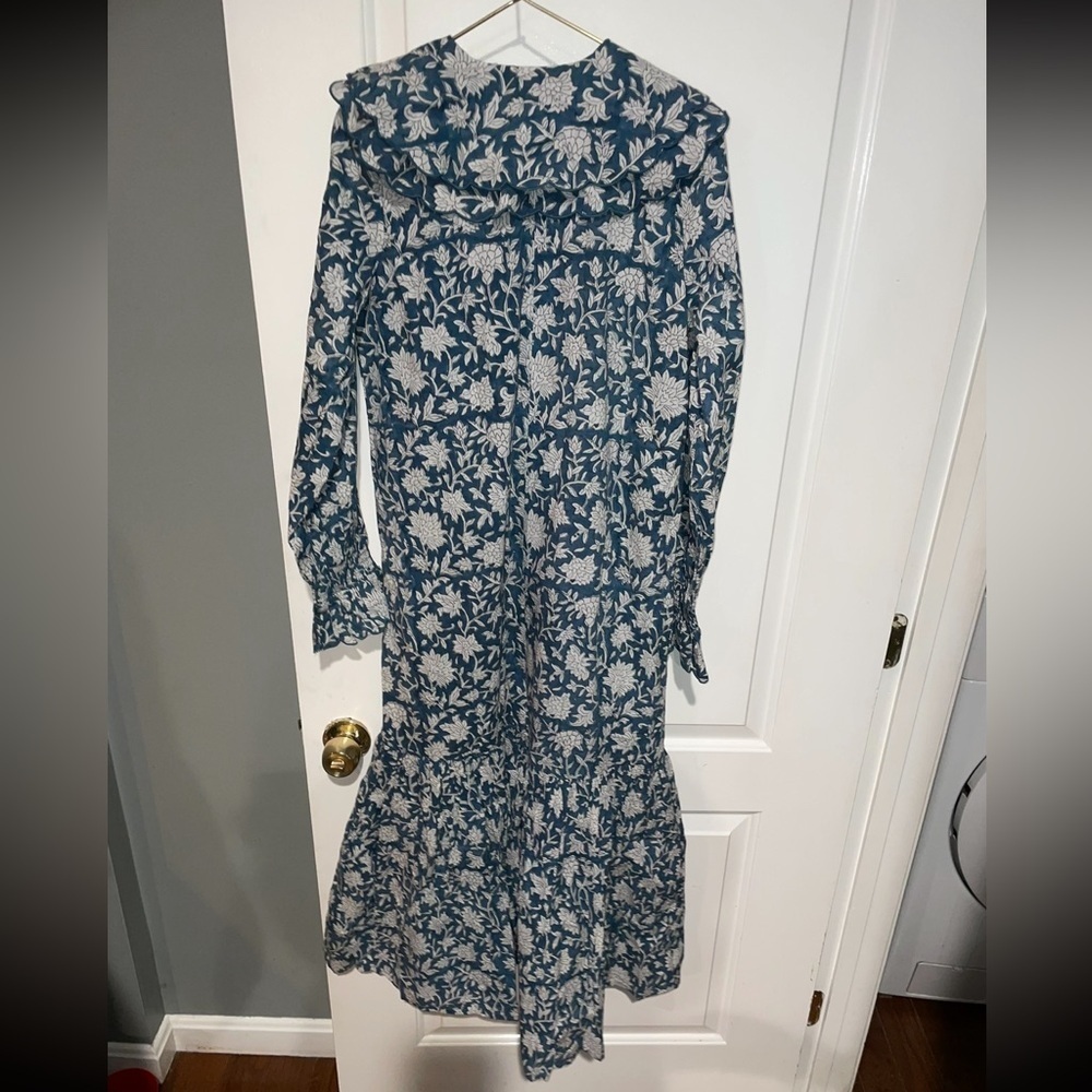 New! Ophelia & Indigo Navy Floral Tilly Maxi Dress Xs Nwt! — image 8 of 8